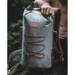 Wodoodporny plecak na wielodniowe wyprawy i przygody – Zulupack® Indy 40L IP67 – szary/camel