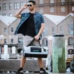 Wodoodporna torba na trening i podróż – Zulupack® Fit 32L IP66 - szary/niebieski