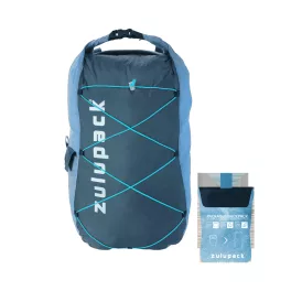 Wodoodporny plecak składany 12 L – niebieski, IP66, na wędrówki, SUP i kajak – Zulupack® Quokka